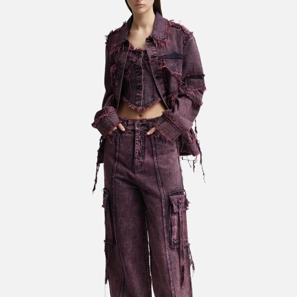 NWT Dhruv Kapoor Destroyed Denim Corset - Picture 4 of 5